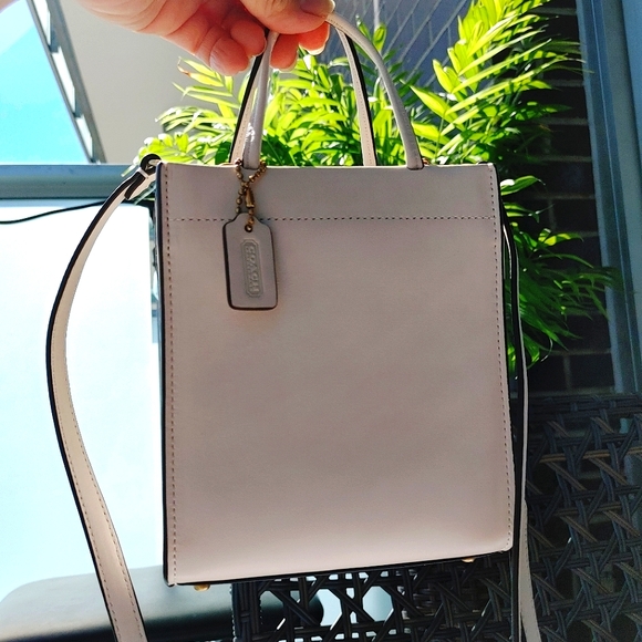 Coach Mini Ivory Leather Satchel Crossbody Bag - Picture 11 of 13